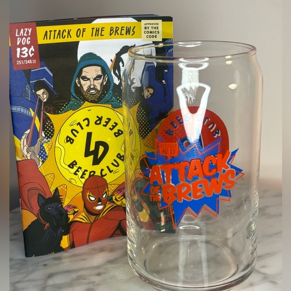 Lazy Dog Beer Club Glass Beer can tumbler Release No. 13 Attack of the Brews - Picture 1 of 17